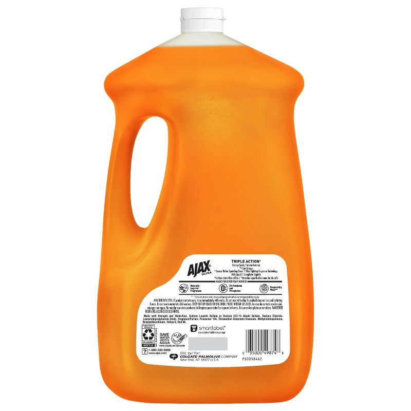 slide 2 of 10, Ajax Orange Ultra Triple Action Dishwashing Liquid Dish Soap - 90 fl oz, 90 fl oz