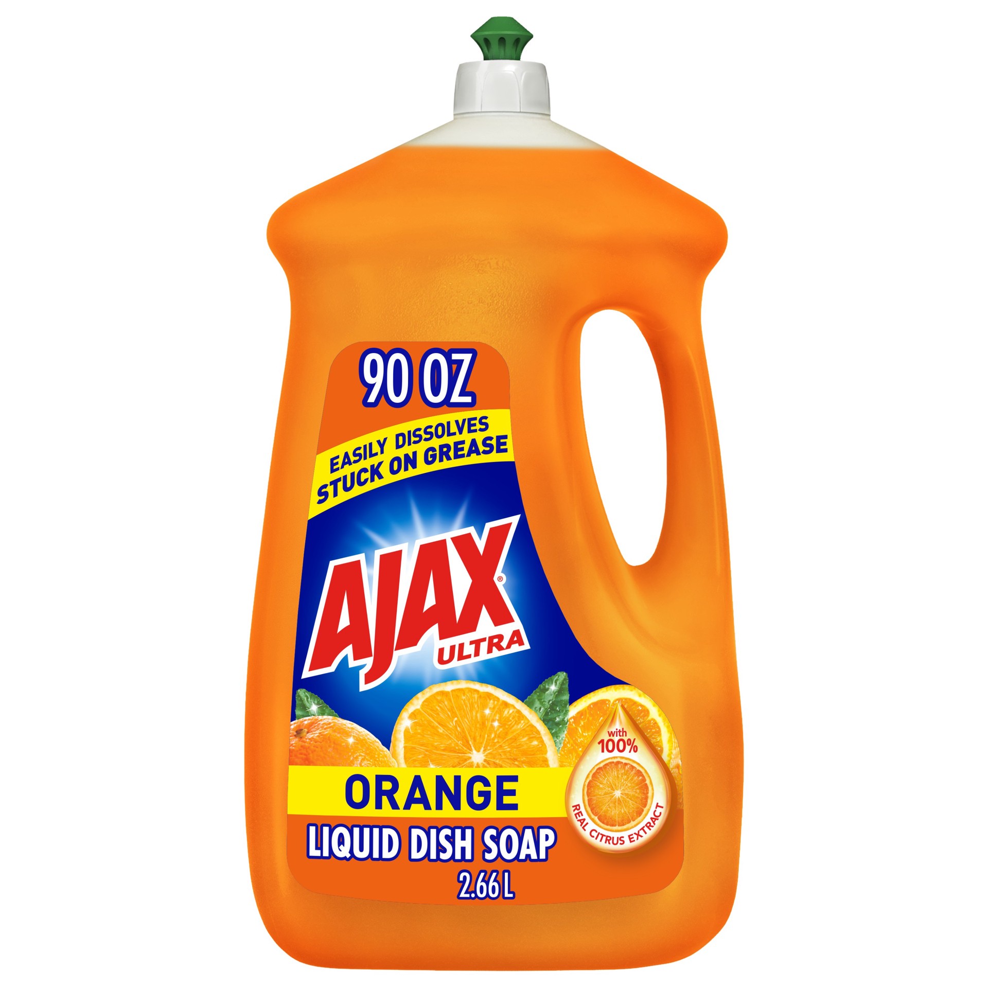slide 1 of 10, Ajax Orange Ultra Triple Action Dishwashing Liquid Dish Soap - 90 fl oz, 90 fl oz