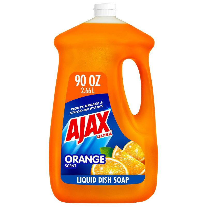 slide 1 of 10, Ajax Orange Ultra Triple Action Dishwashing Liquid Dish Soap - 90 fl oz, 90 fl oz