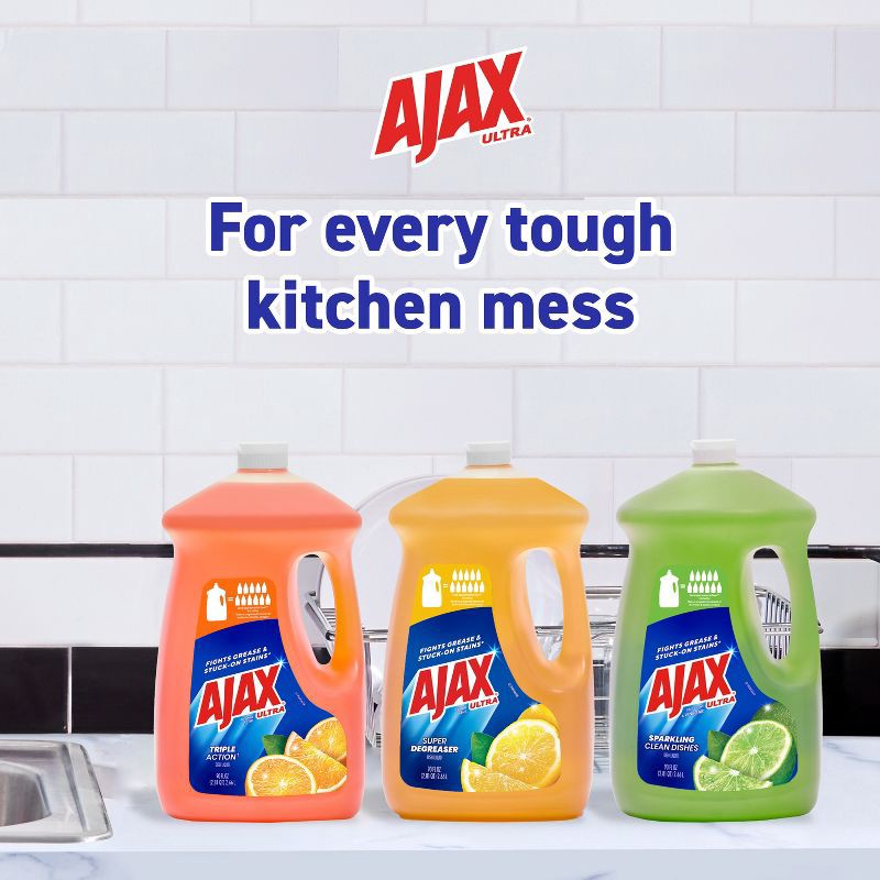 slide 8 of 10, Ajax Orange Ultra Triple Action Dishwashing Liquid Dish Soap - 90 fl oz, 90 fl oz