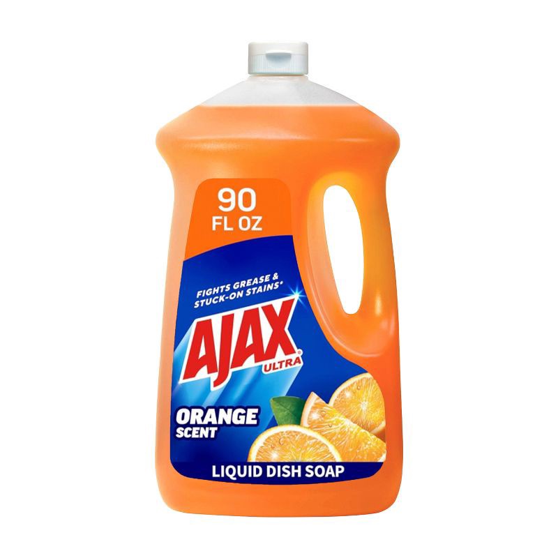 slide 1 of 17, Ajax Ultra Triple Action Liquid Dish Soap - Orange Scent - 90 fl oz: Paraben & Phosphate-Free Multi-Surface Cleaner, 90 fl oz