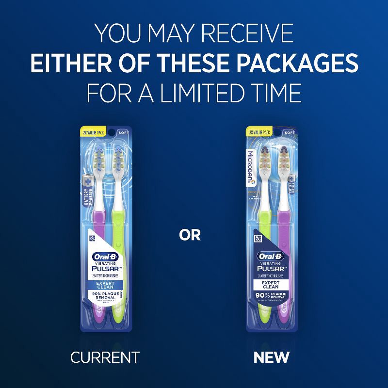 slide 5 of 11, Oral-B Pro-Health Pulsar Battery Powered Soft Bristles Toothbrush - 2ct, 2 ct