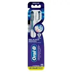 Oral-B CrossAction All In One Toothbrushes, Deep Plaque Removal, Medium - 2ct