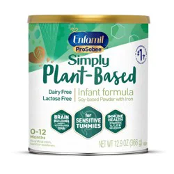 Enfamil Prosobee Plant-Based Soy Powder Infant Formula - 12.9oz: Lactose-Free, Unflavored, Easy to Digest, Colic Relief