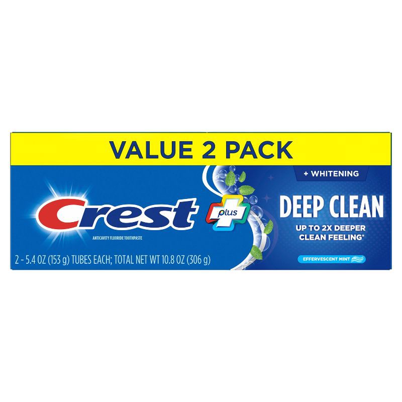 slide 2 of 11, Crest + Deep Clean Complete Whitening Toothpaste, Effervescent Mint - 5.4 oz, 5.4 oz