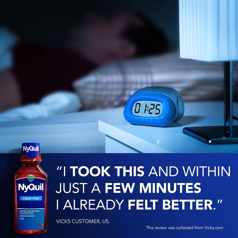 slide 6 of 8, Vicks NyQuil Cold & Flu Medicine Liquid - Cherry - 12 fl oz, 12 fl oz