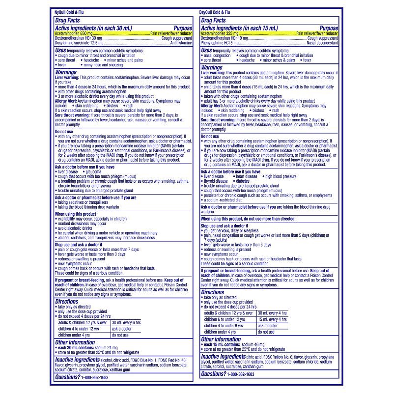 slide 8 of 8, Vicks DayQuil & NyQuil Cold & Flu Medicine Liquid - Cherry - 24 fl oz, 24 fl oz