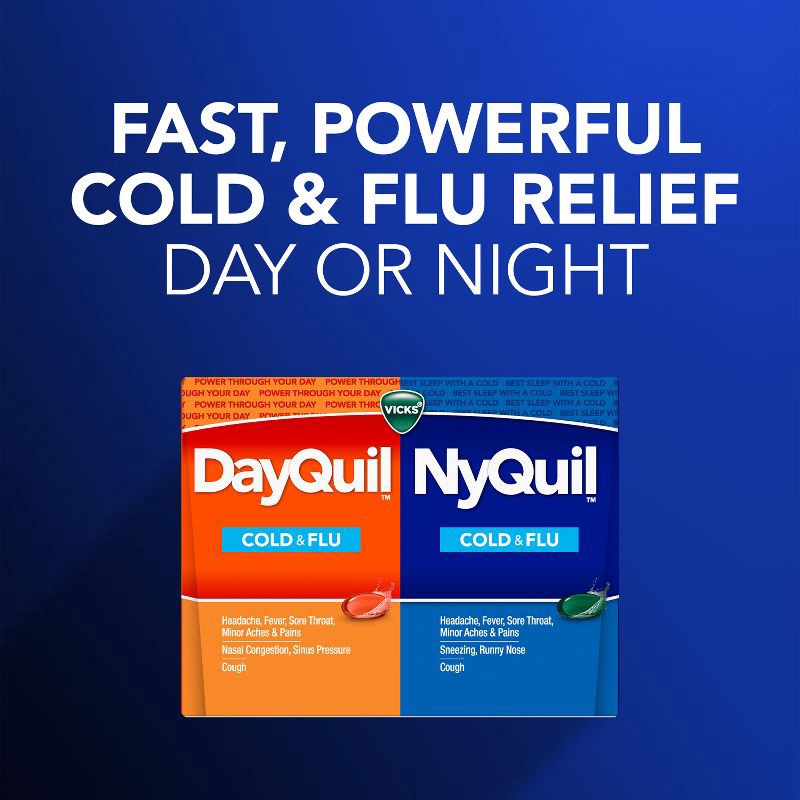 slide 3 of 7, Vicks DayQuil & NyQuil Cold & Flu Medicine LiquiCaps - 48ct, 48 ct