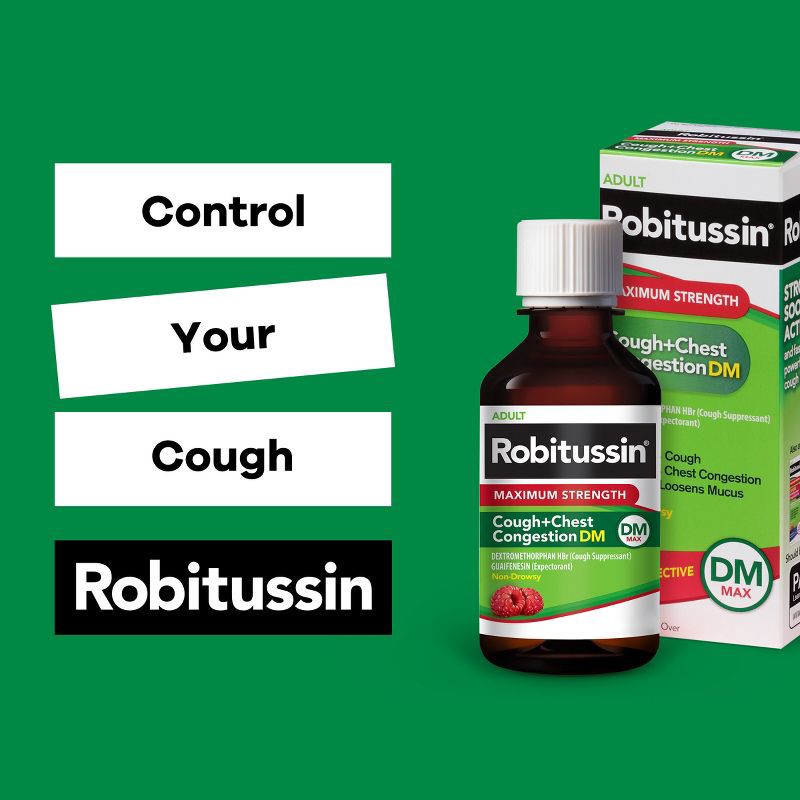 slide 8 of 9, Robitussin Cough + Congestion DM Max Syrup - Dextromethorphan - 8 fl oz, 8 fl oz