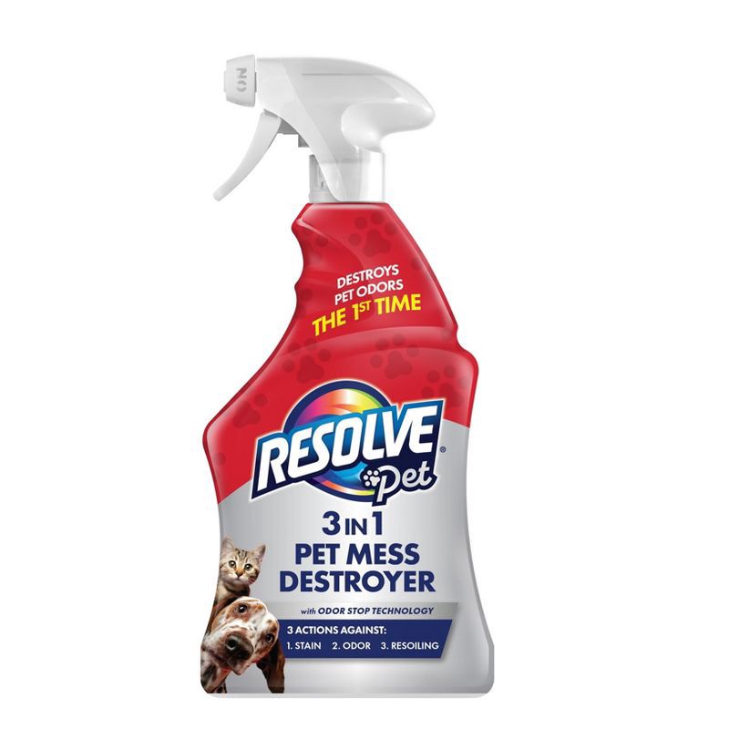slide 1 of 5, Resolve 3-in-1 Pet Stain Remover Spray - 2 fl 2oz: Liquid Cleaning Solution, Fresh Scent, Carpet Application, 2 fl oz