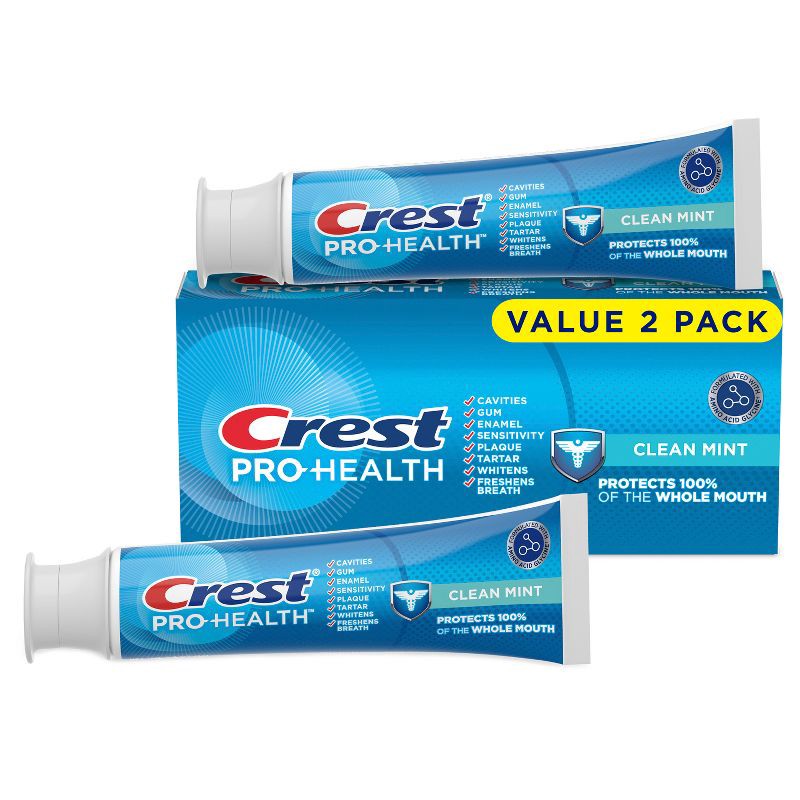 slide 1 of 12, Crest Pro-Health Clean Mint Toothpaste - 4.3oz/2pk, 4.3 oz, 2 ct