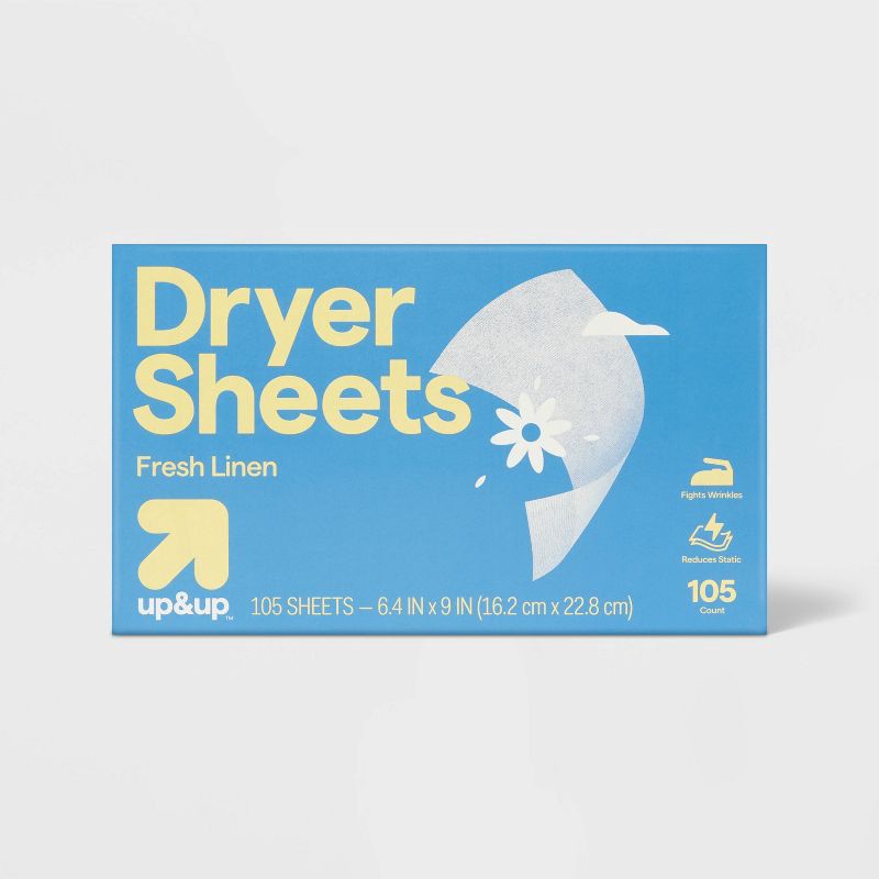 slide 1 of 3, Fresh Linen Fabric Softener Dryer Sheets - 105ct - up&up™, 105 ct