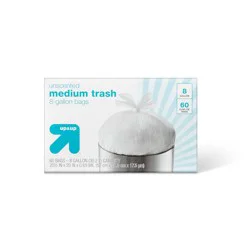 Medium Unscented Flap-Tie Trash Bags - 8 Gallon - 60ct - up & up™