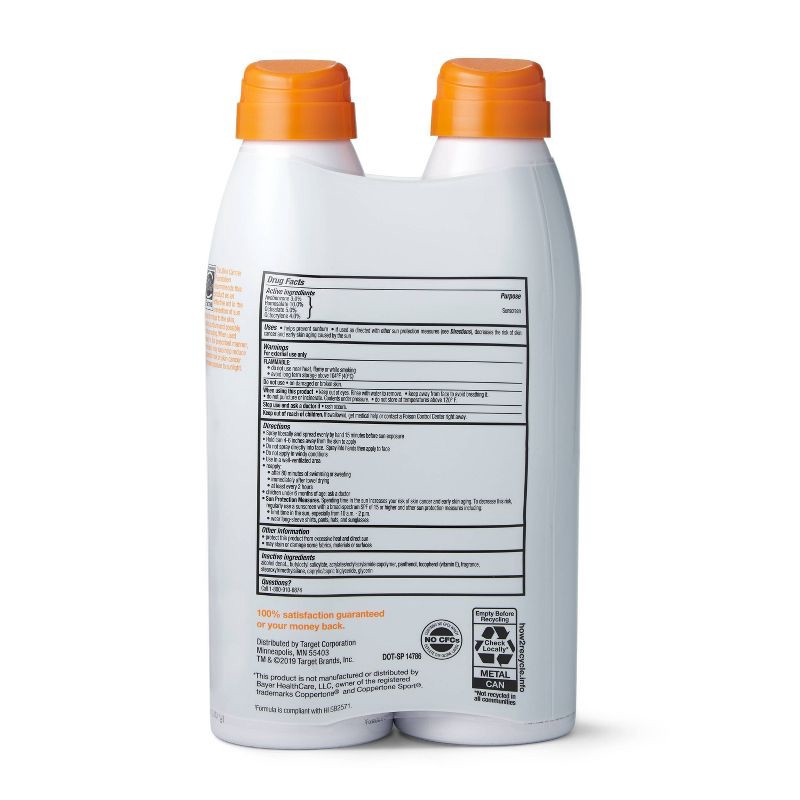 slide 3 of 3, Sport Sunscreen Spray - SPF 50 - 2pk/11oz - up & up™, 0 x 2 ct, 11 oz