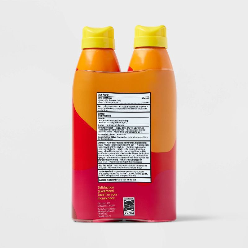 slide 3 of 8, Sport Sunscreen Spray - SPF 50 - 5.5oz/2ct - up&up™, 50 x 5.5 oz, 2 ct