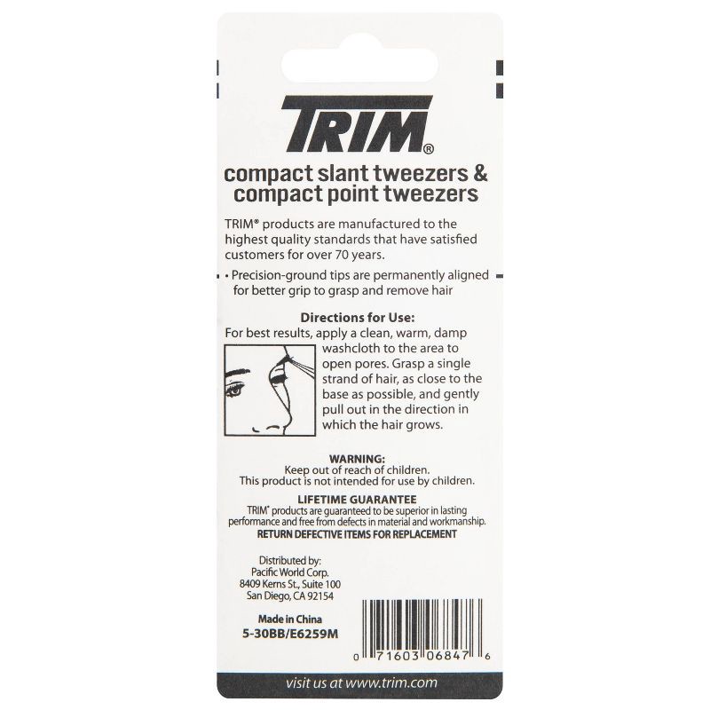 slide 2 of 5, Trim Compact Slant Point Tweezers - 2 Pack, 2 ct