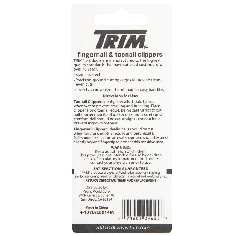 slide 2 of 5, Trim Stainless Steel Fingernail & Toenail Clipper Pack - 2pc, 2 ct