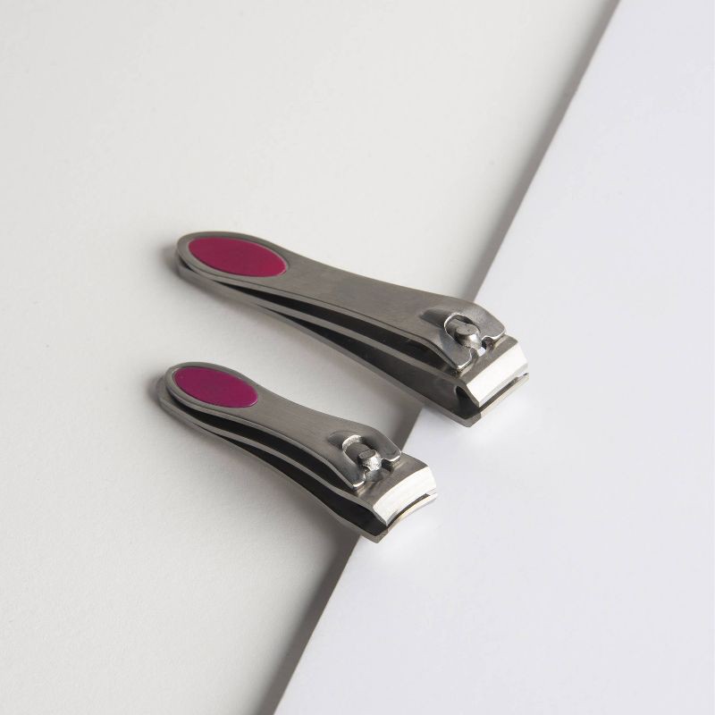 slide 4 of 5, Trim Stainless Steel Fingernail & Toenail Clipper Pack - 2pc, 2 ct