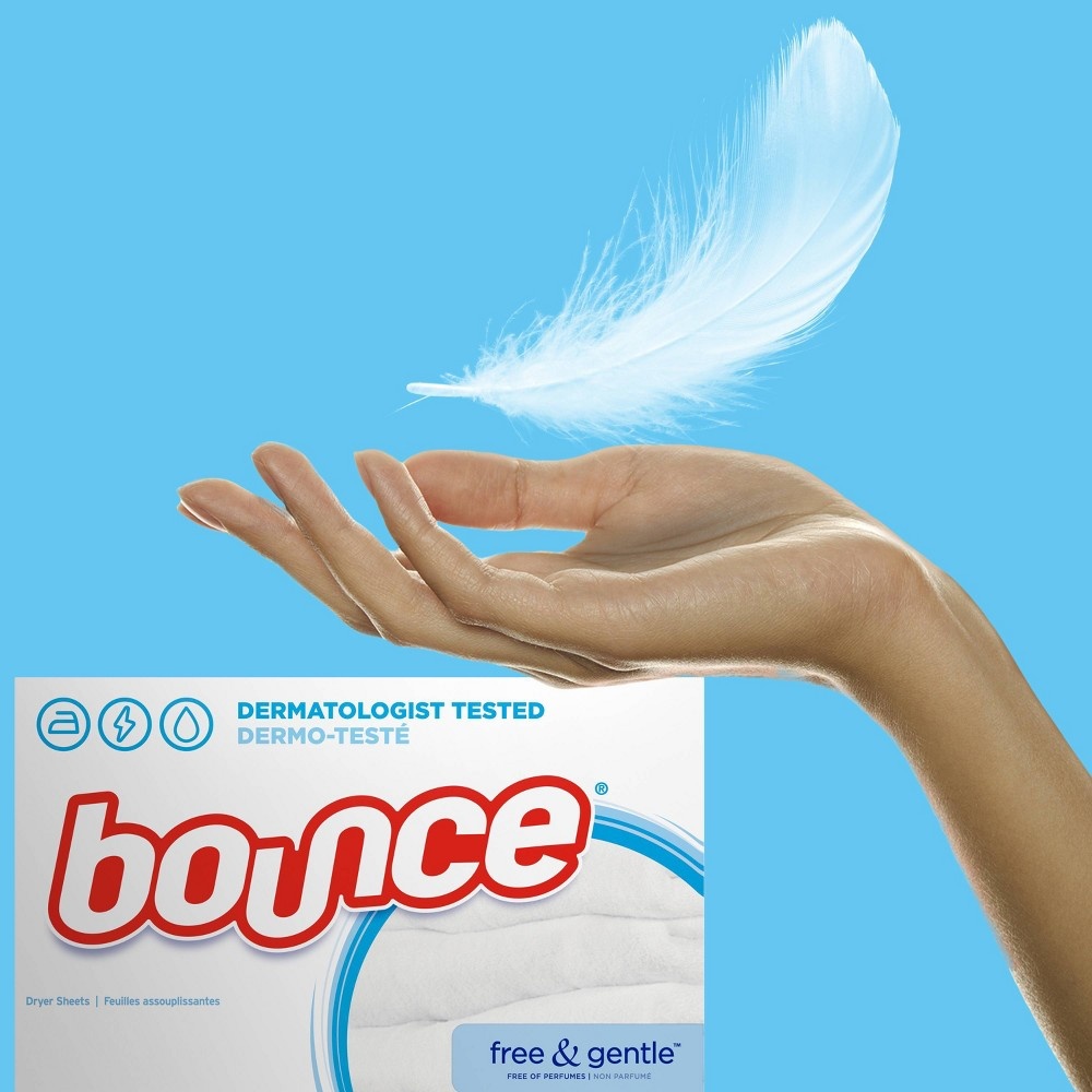 slide 7 of 8, Bounce Fabric Softener Dryer Sheets Free & Gentle - 160ct, 160 ct