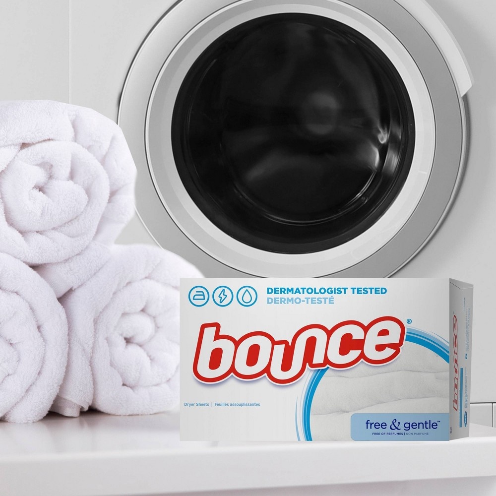 slide 8 of 8, Bounce Fabric Softener Dryer Sheets Free & Gentle - 160ct, 160 ct