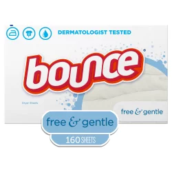Bounce Fabric Softener Dryer Sheets Free & Gentle - 160ct