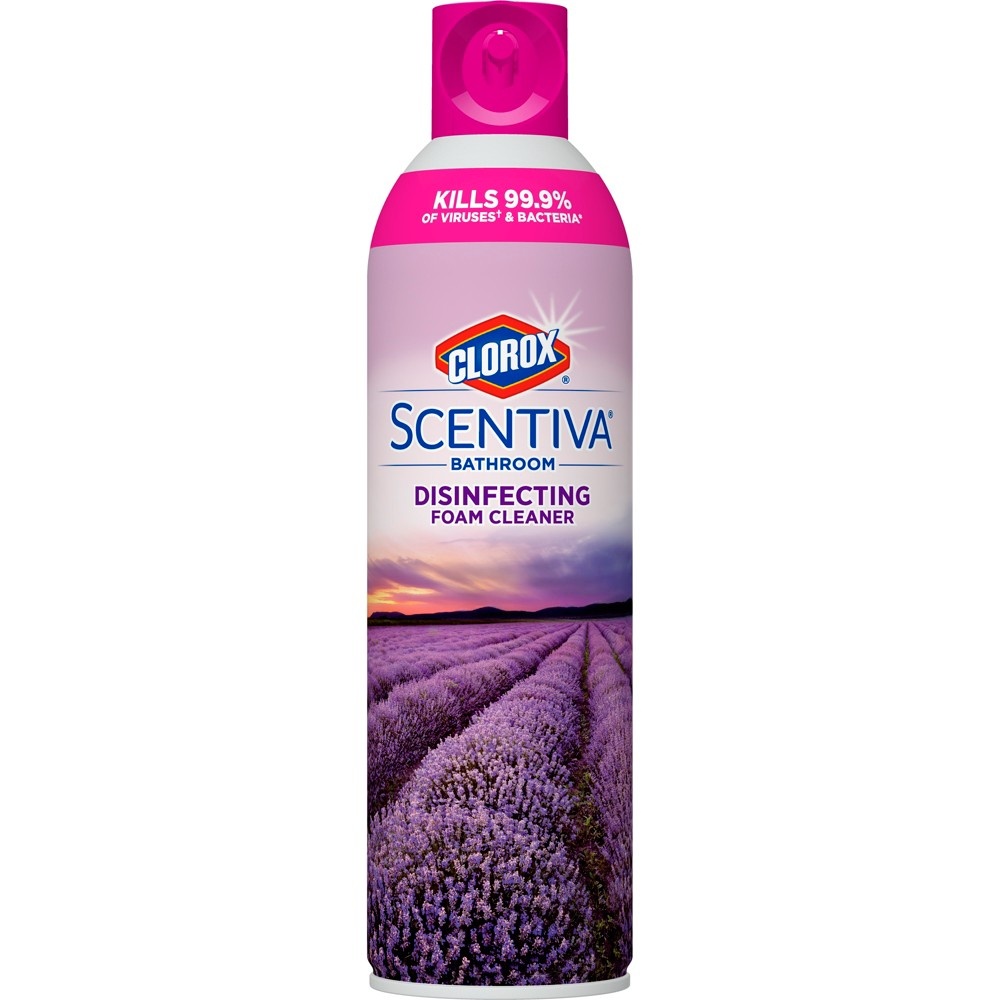 slide 3 of 4, Clorox Scentiva Lavender Bathroom Aerosol Foaming Cleaner, 20 oz