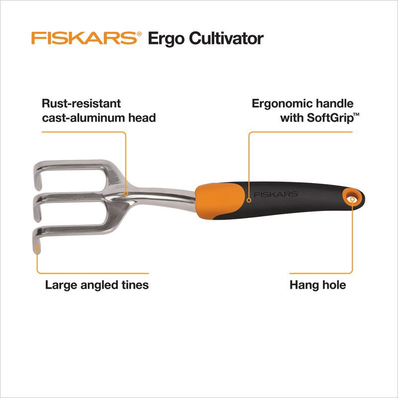 slide 6 of 10, Fiskars Ergo Cultivator, 1 ct