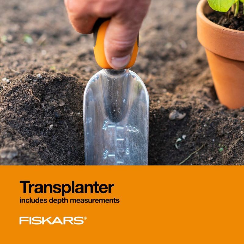 slide 2 of 5, Fiskars Ergo Transplanter: Durable Cast-Aluminum, Softgrip Handle, Rust-Resistant, Garden Tool, 1 ct