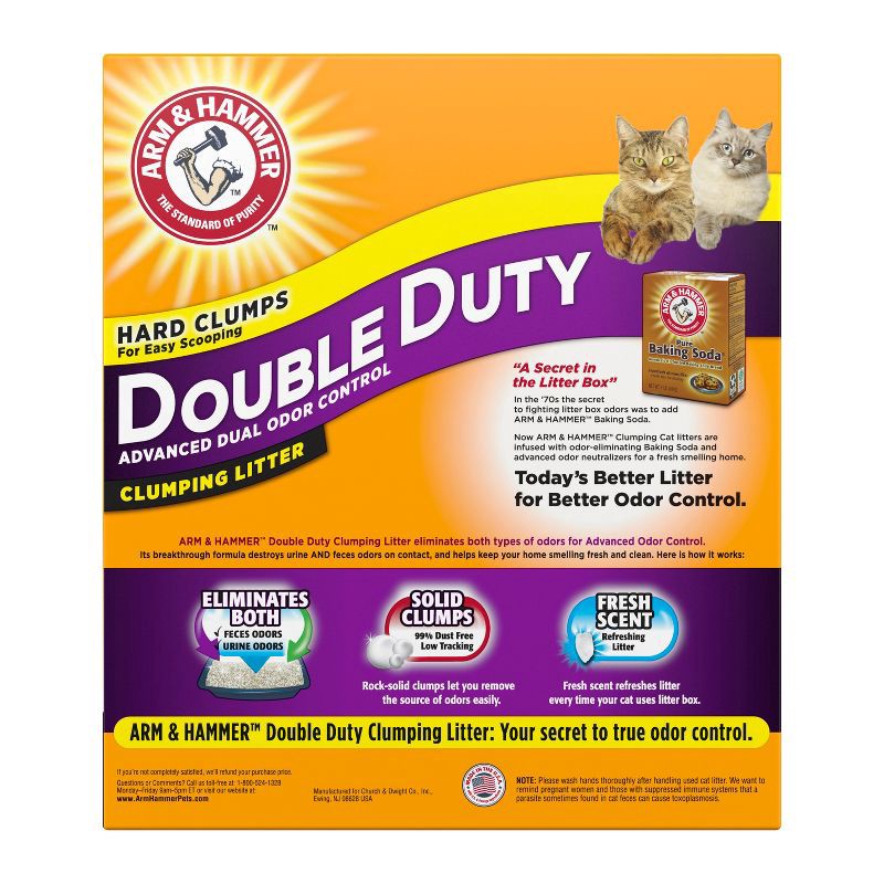 slide 2 of 10, Arm & Hammer Double Duty Advanced Dual Odor Control Clumping Litter - 40lbs, 40 lb