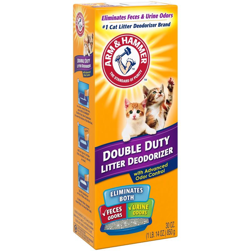 slide 2 of 8, Arm & Hammer Odor Control Cat Litter Deodorizer Double Duty - 30oz, 30 oz