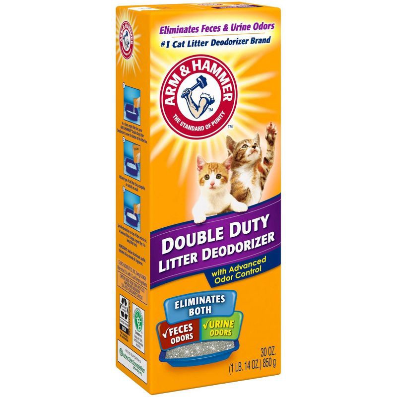 slide 1 of 8, Arm & Hammer Odor Control Cat Litter Deodorizer Double Duty - 30oz, 30 oz