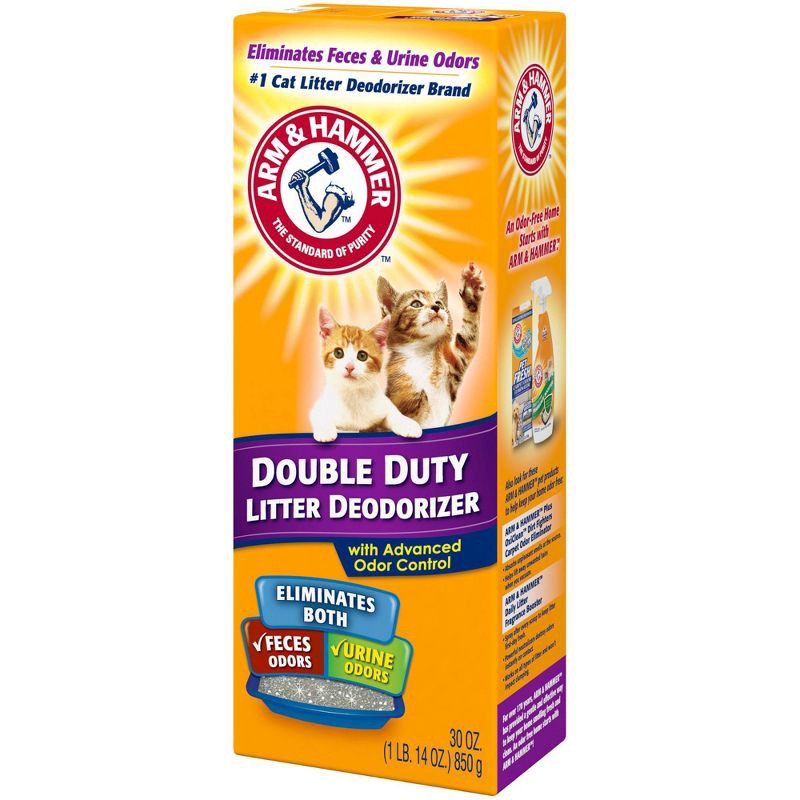 slide 3 of 8, Arm & Hammer Odor Control Cat Litter Deodorizer Double Duty - 30oz, 30 oz