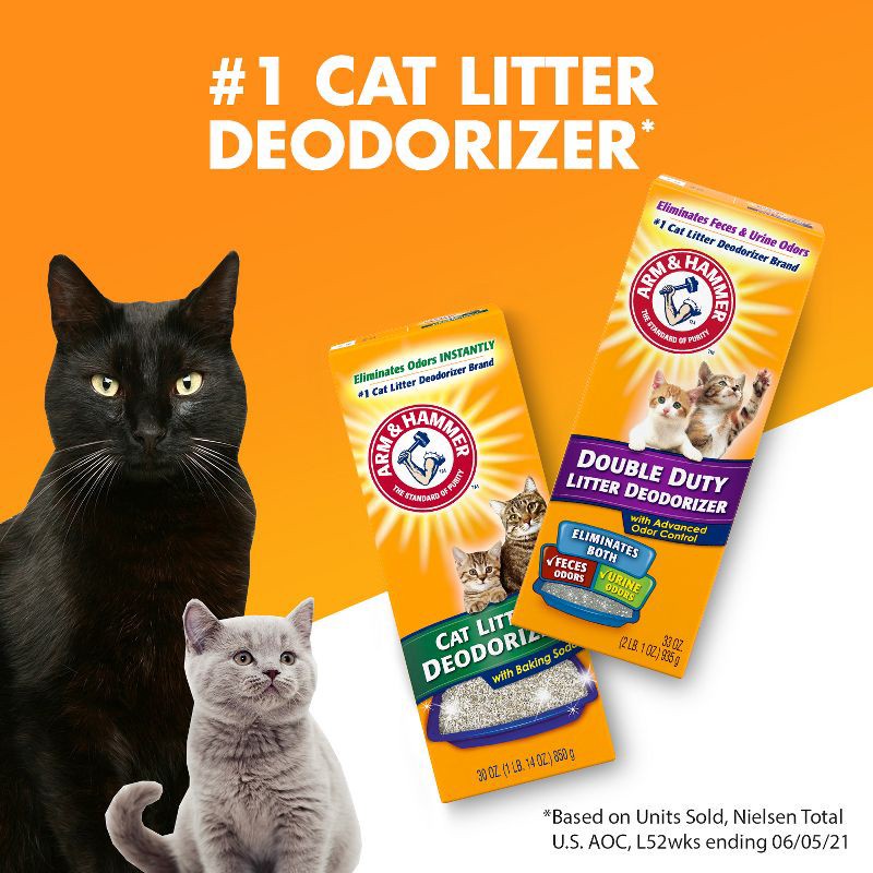 slide 7 of 7, Arm & Hammer Odor Control Cat Litter Deodorizer Double Duty - 30oz, 30 oz