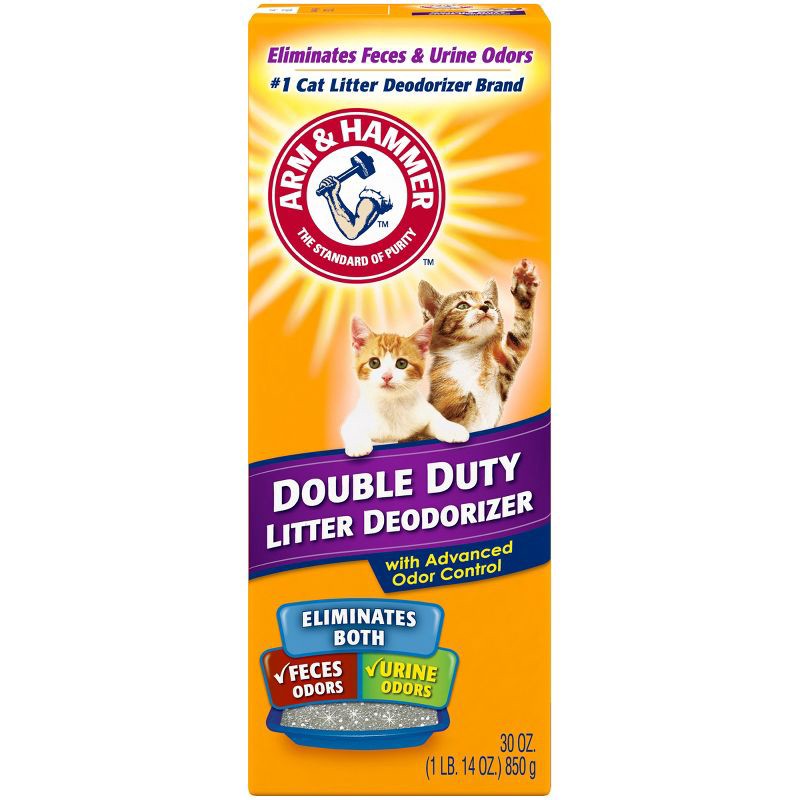 slide 1 of 9, Arm & Hammer Odor Control Cat Litter Deodorizer Double Duty - 30oz, 30 oz