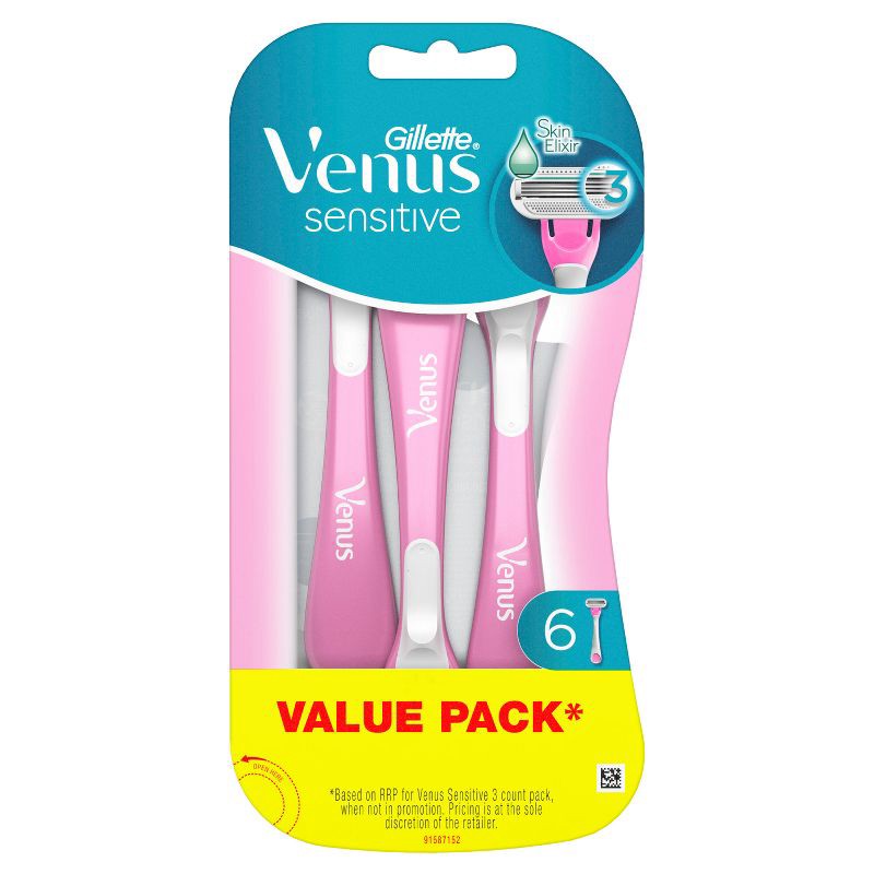 slide 2 of 10, Venus Sensitive Women's Disposable Razors - 6ct, 6 ct