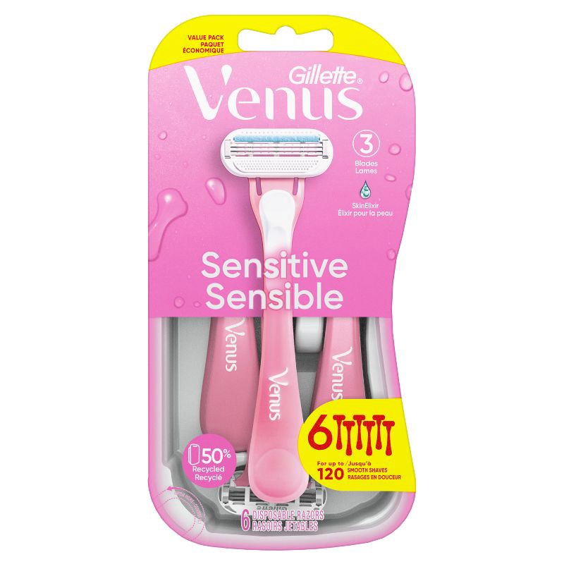 slide 7 of 7, Venus Sensitive Women's Disposable Razors - 6ct, 6 ct