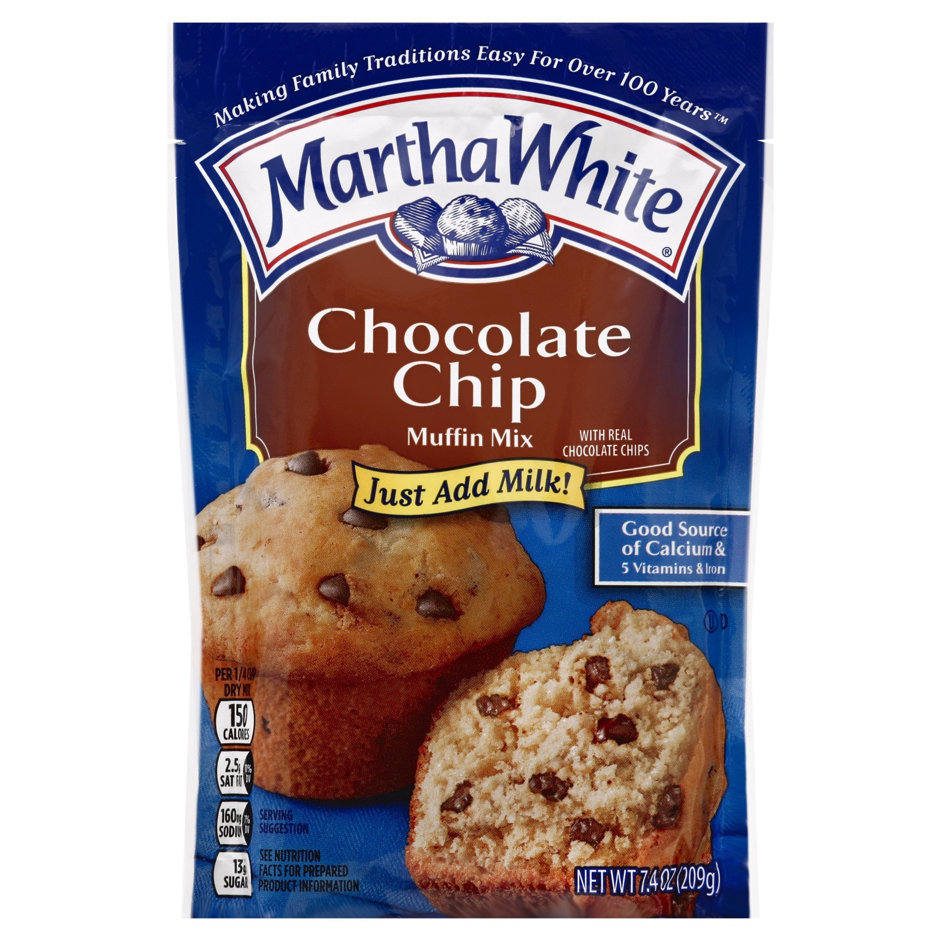 slide 1 of 9, Martha White Chocolate Chip Muffin Mix, 7.4 oz