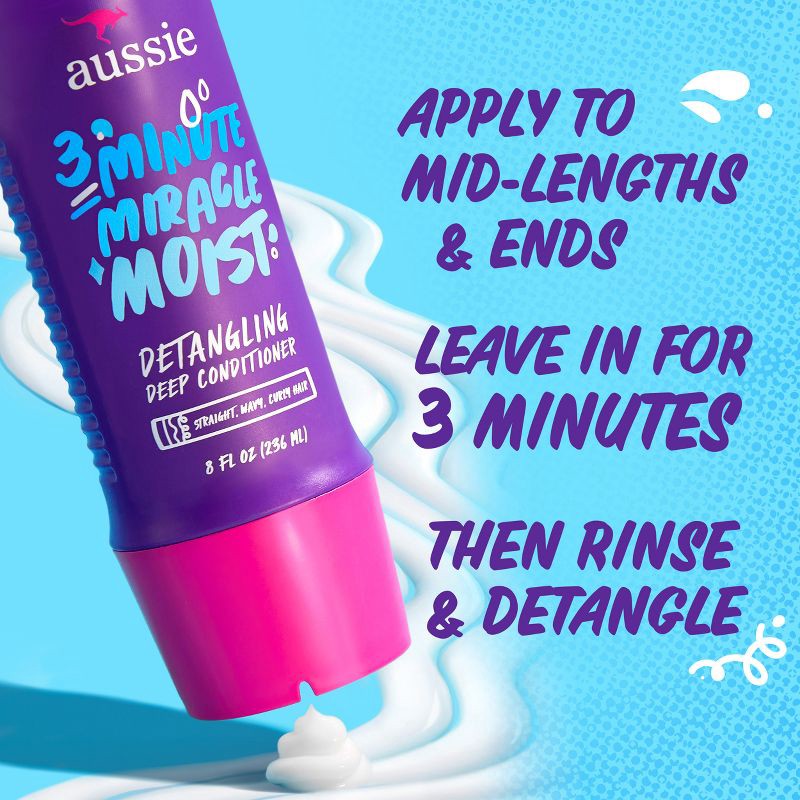 slide 4 of 9, Aussie Paraben-Free Miracle Moist 3 Minute Miracle with Avocado for Dry Hair Repair - 8 fl oz, 8 fl oz
