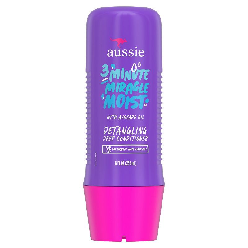 slide 8 of 9, Aussie Paraben-Free Miracle Moist 3 Minute Miracle with Avocado for Dry Hair Repair - 8 fl oz, 8 fl oz