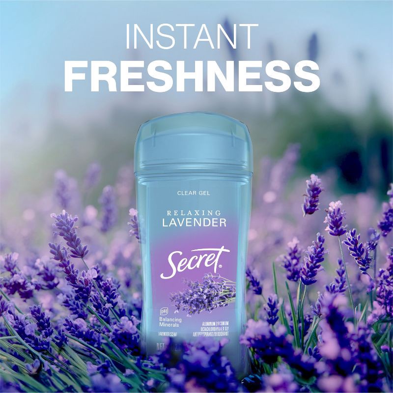 slide 7 of 9, Secret Fresh Clear Gel Deodorant - Relaxing Lavender - 2.6oz/2pk, 2 ct; 2.6 oz