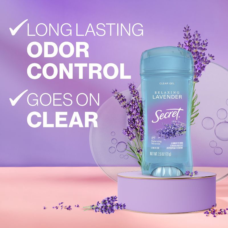 slide 3 of 9, Secret Fresh Clear Gel Deodorant - Relaxing Lavender - 2.6oz/2pk, 2 ct; 2.6 oz