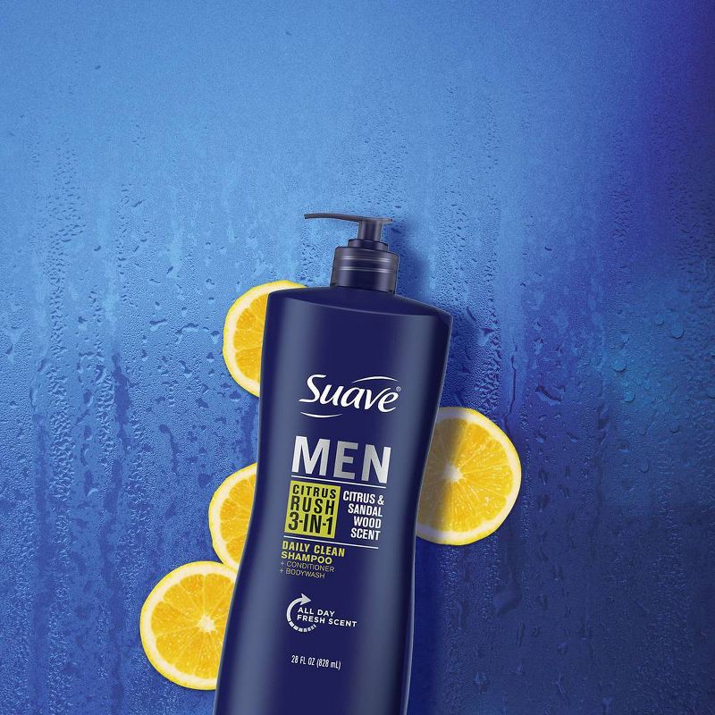 slide 4 of 8, Suave Men Professionals 3-in-1 Shampoo + Conditioner + Body Wash, Citrus Rush - 28 fl oz, 28 fl oz