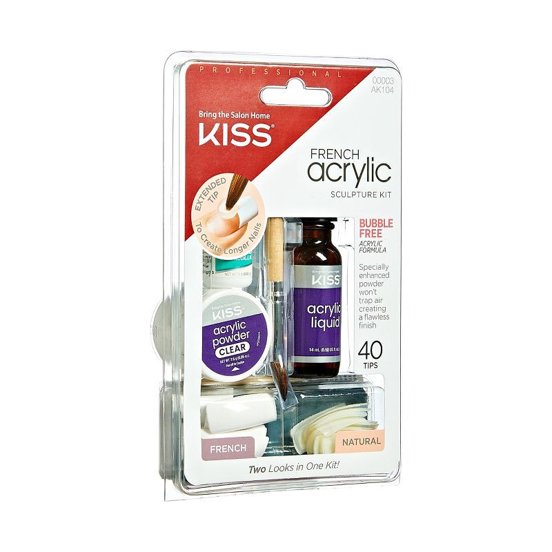 slide 6 of 8, KISS Products KISS Acrylic French Manicure Fake Nails Sculpture Kit - Natural - 40ct, 40 ct