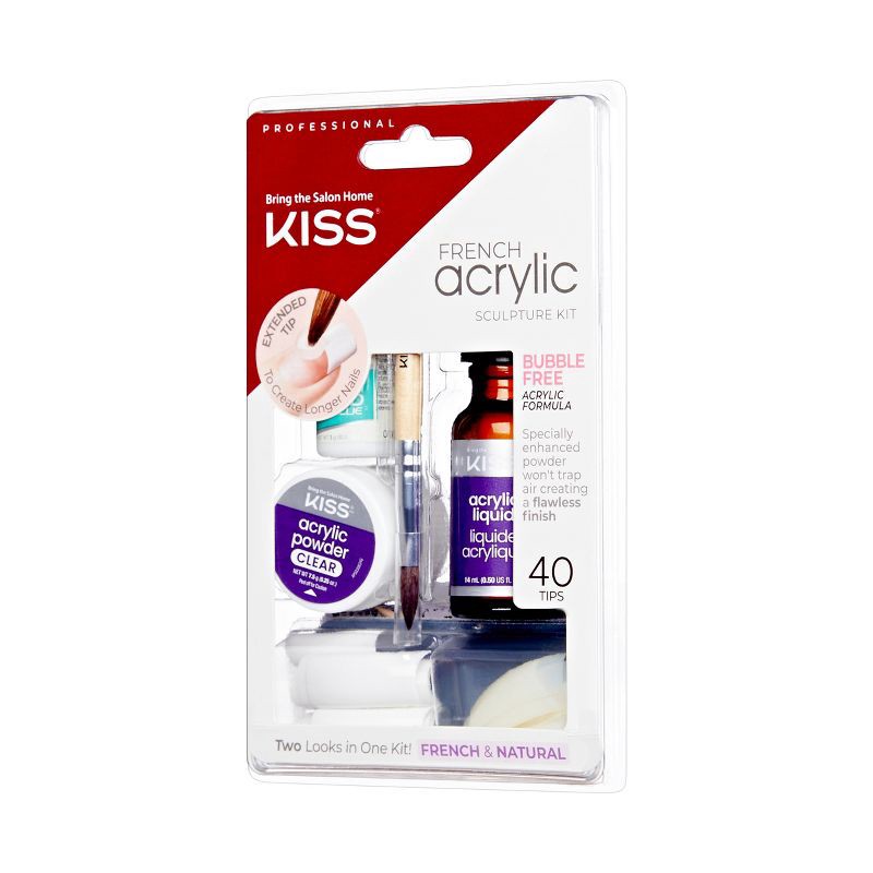 slide 7 of 8, KISS Products KISS Acrylic French Manicure Fake Nails Sculpture Kit - Natural - 40ct, 40 ct