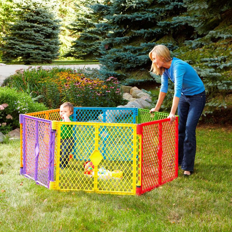 slide 4 of 6, Toddleroo by North States Superyard Colorplay 6 Panel Freestanding Baby Playard - Primary, 1 ct