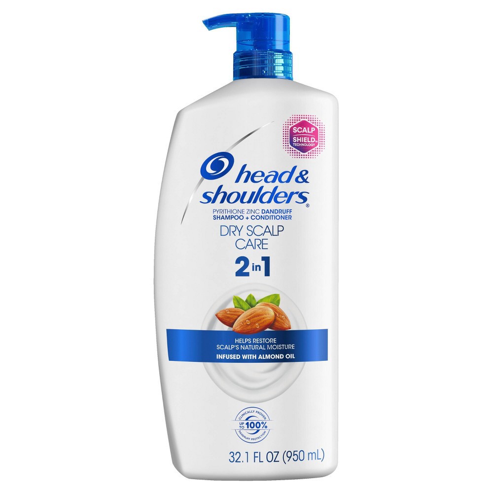 slide 2 of 11, Head & Shoulders Dry Scalp Care with Almond Oil 2in1 Anti Dandruff Paraben Free Shampoo + Conditioner - 32.1 fl oz, 32.1 fl oz