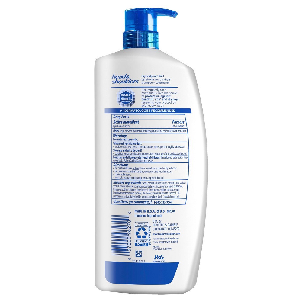 slide 3 of 11, Head & Shoulders Dry Scalp Care with Almond Oil 2in1 Anti Dandruff Paraben Free Shampoo + Conditioner - 32.1 fl oz, 32.1 fl oz