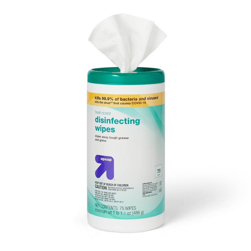 slide 2 of 3, Fresh Scent Disinfecting Wipes - 75ct - up&up™, 75 ct