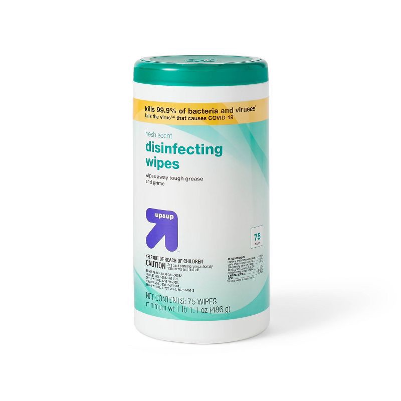 slide 1 of 3, Fresh Scent Disinfecting Wipes - 75ct - up&up™, 75 ct