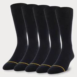 GOLDTOE Signature Collection Signature Gold by GOLDTOE Men's Flatknit Crew Socks 5pk - Black 6-12.5